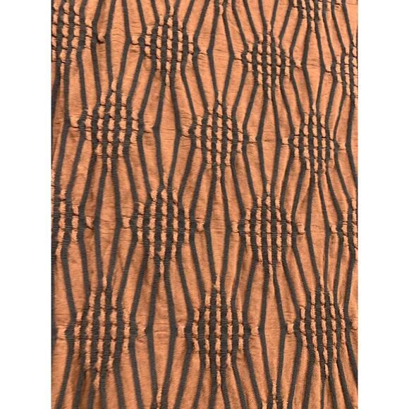 Onque Casual Womens Textured Stretch Top 3/4 Sleeves Brown Black PXL Blouse - Picture 9 of 10